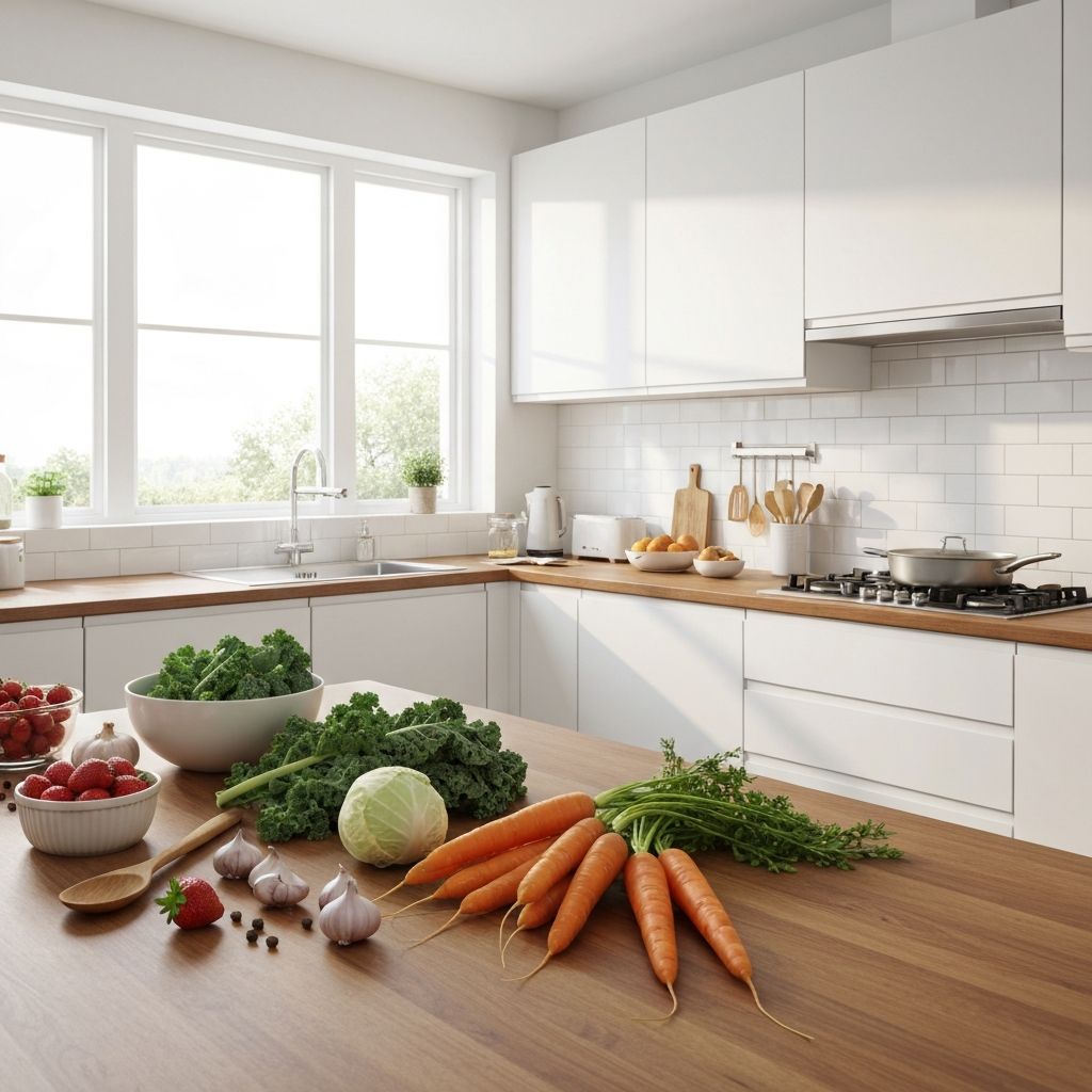 Moderne Küche mit natürlichen Zutaten